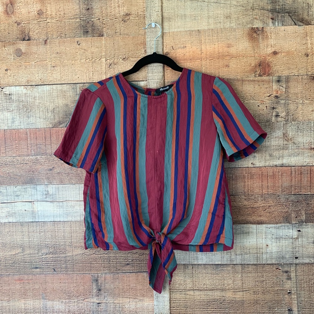 Madewell Striped Tie Up Shirt